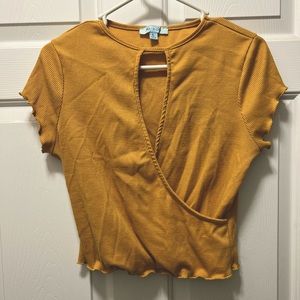 Large mustard color shirt with keyhole